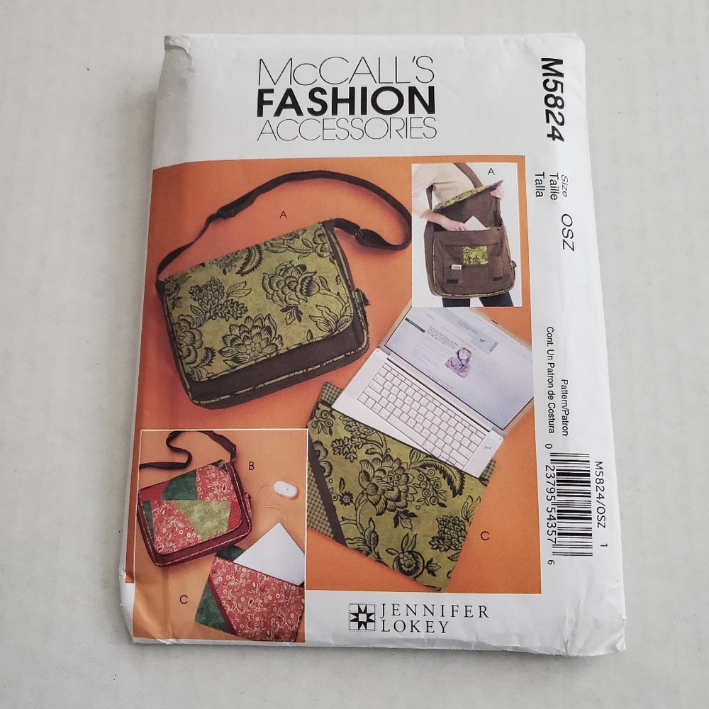 M5824 McCall's Bag & Laptop Cover Sewing Pattern
